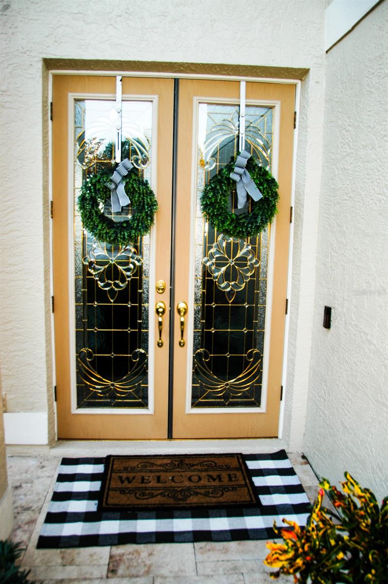 front entrance double doors with custom glass