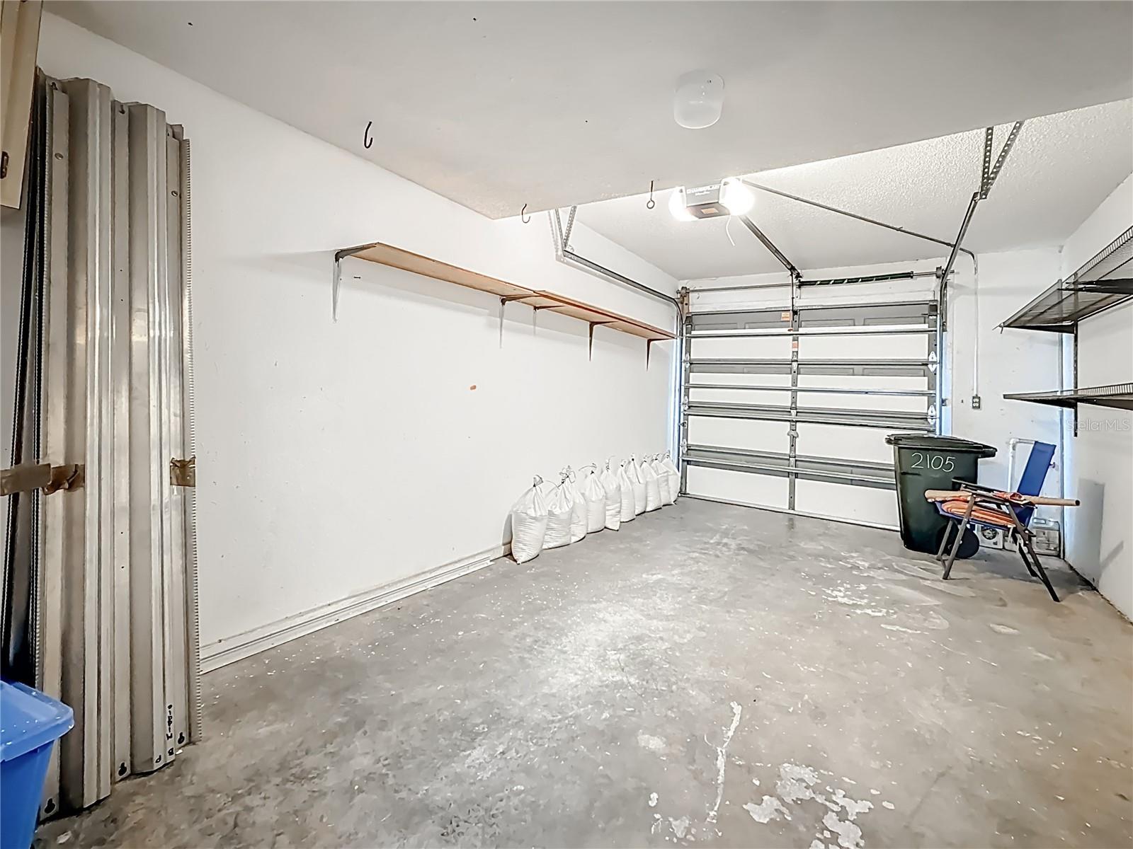 One car garage with storage