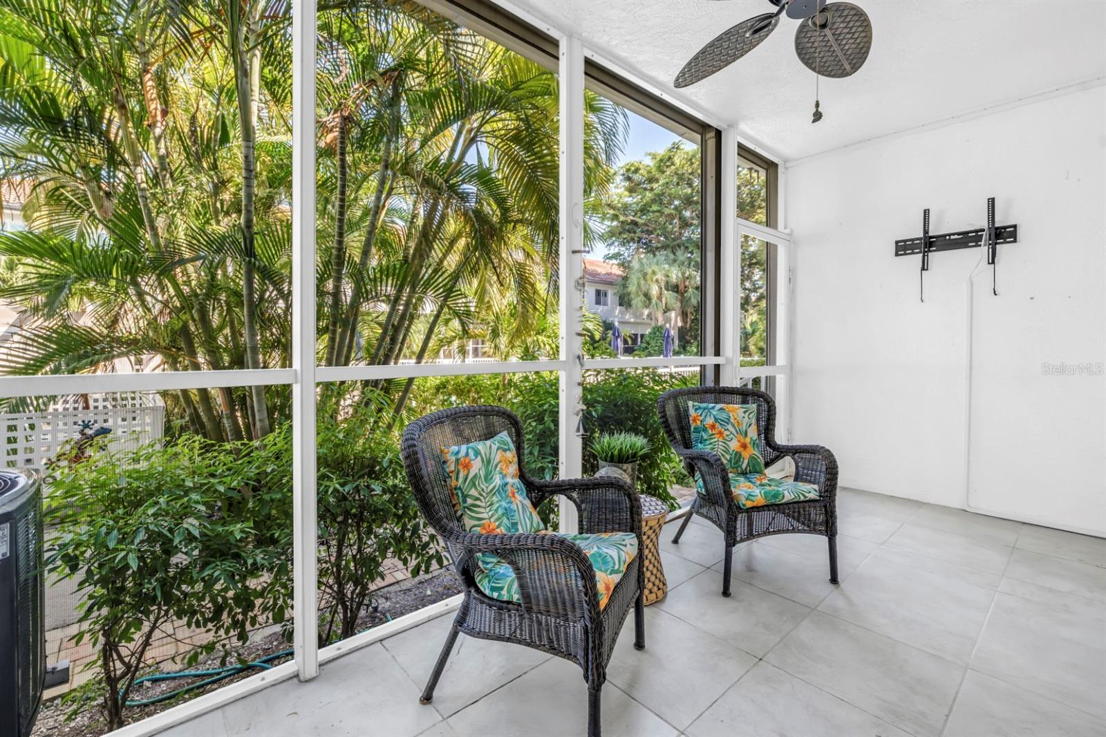 Screened Patio with Electric Storm Shutters