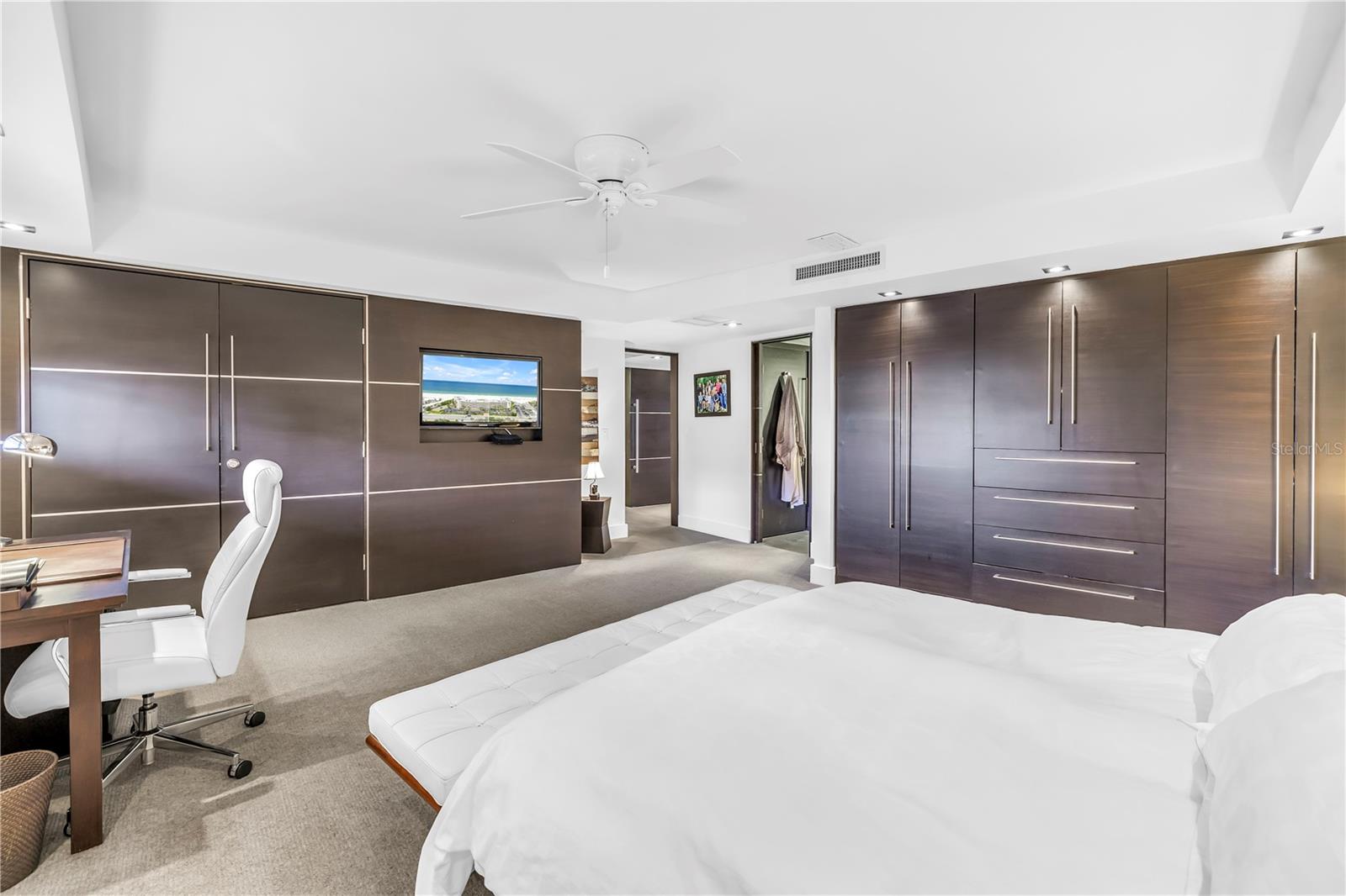 master bedroom with door to hallway