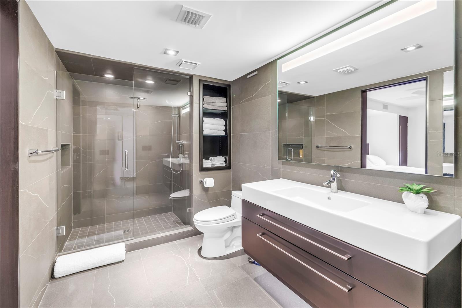second bathroom with walk in shower