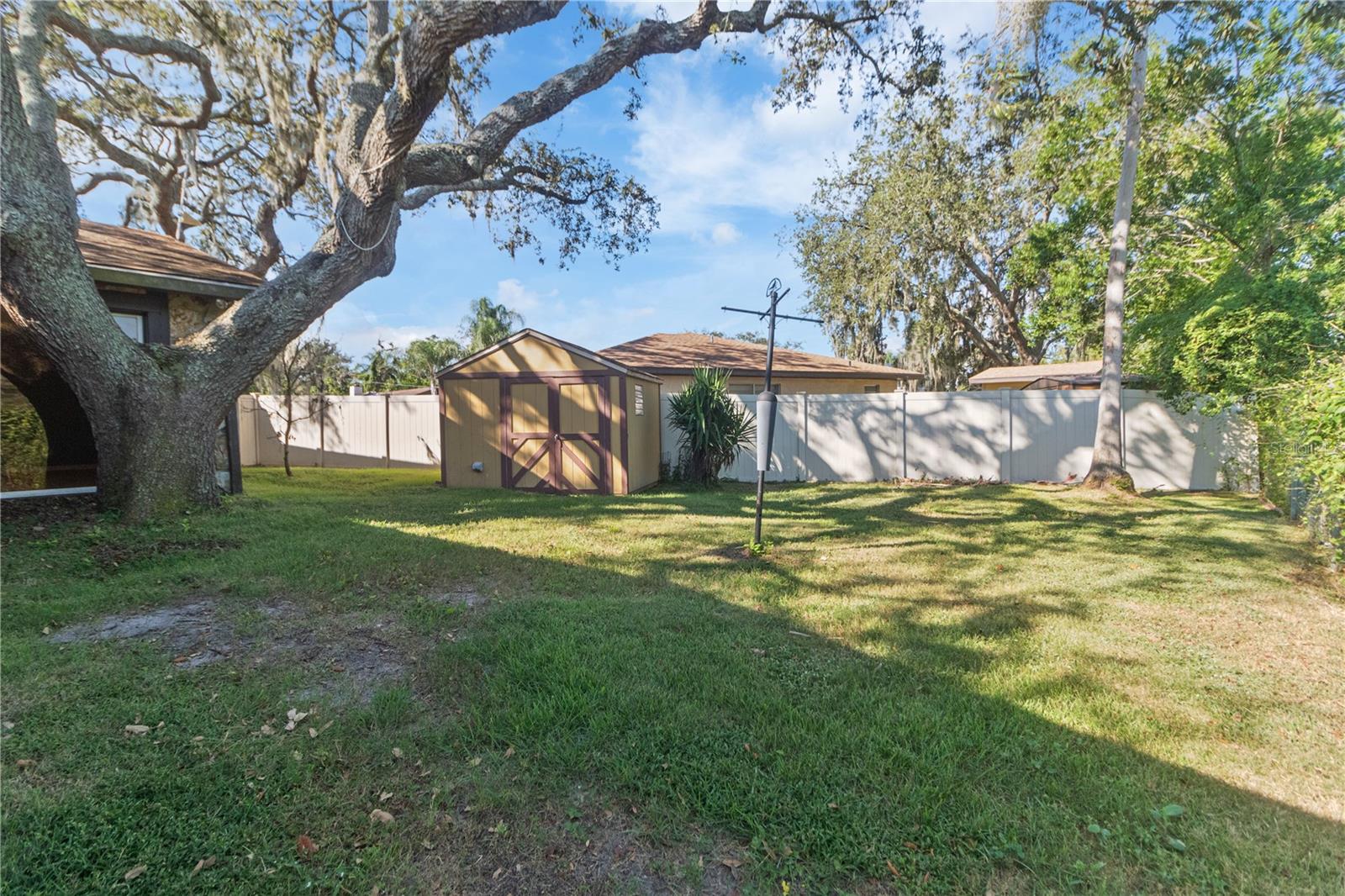 Backyard of home and shed