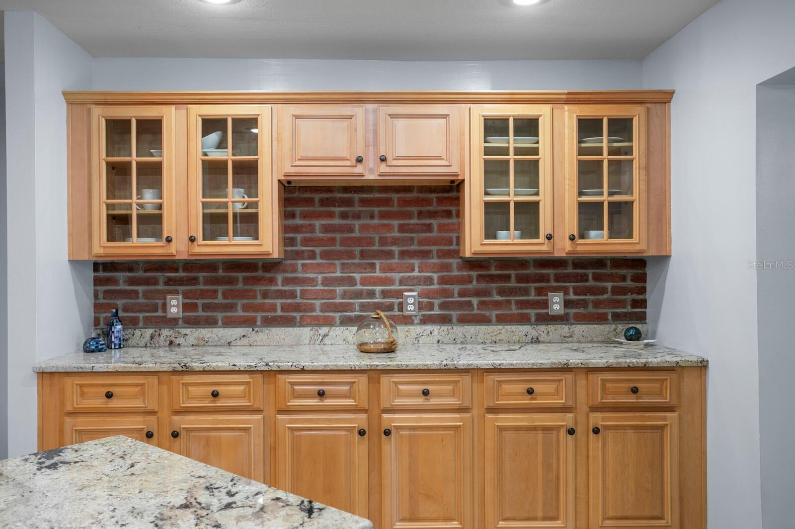 Separate hutch area in the kitchen for additional counter space and storage