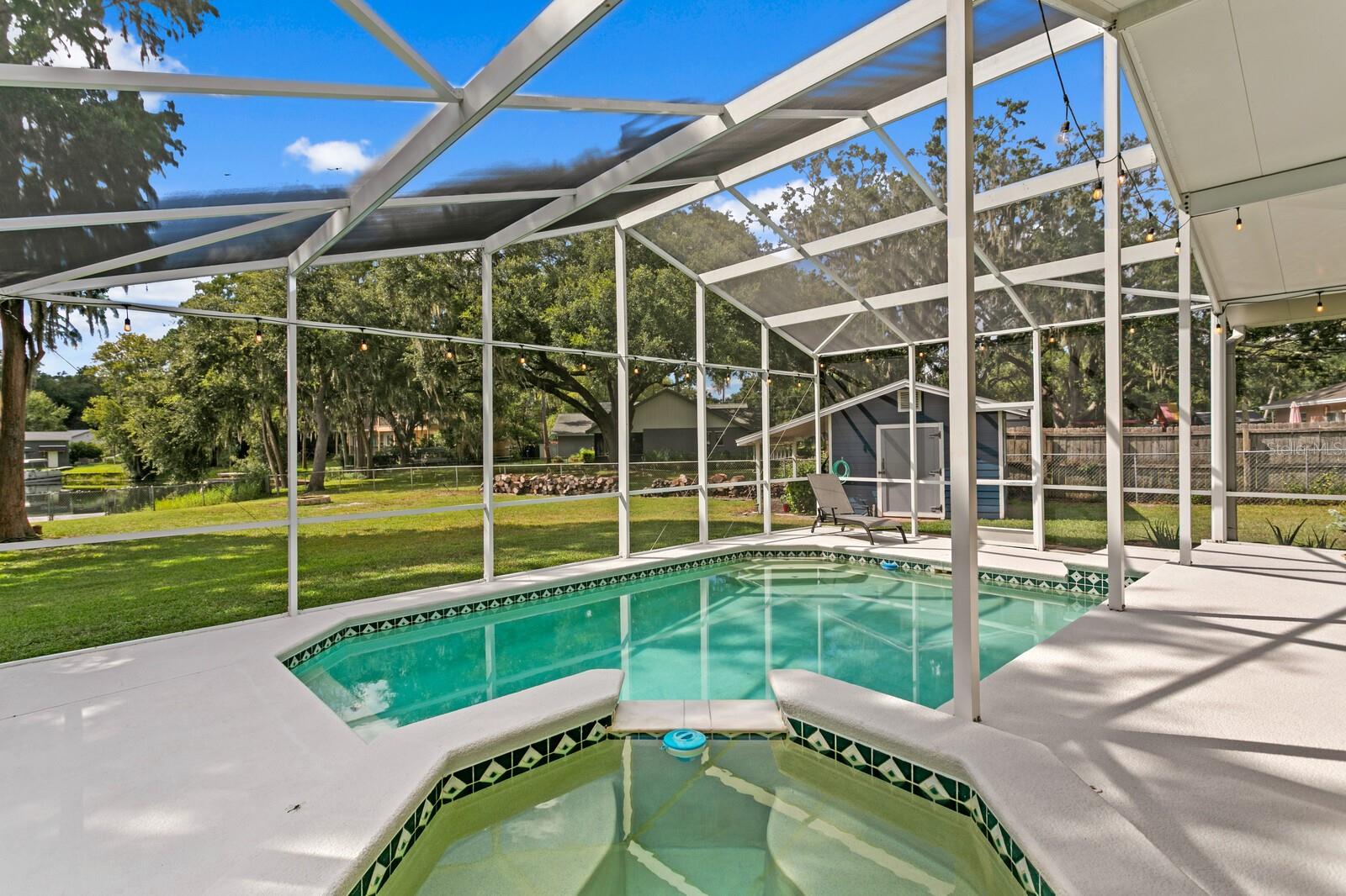 Relax in your gas-heated spillover spa