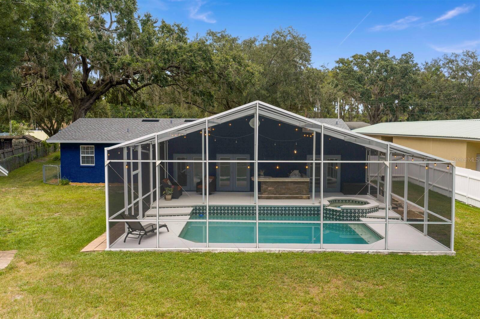Newly re-screened pool enclosure