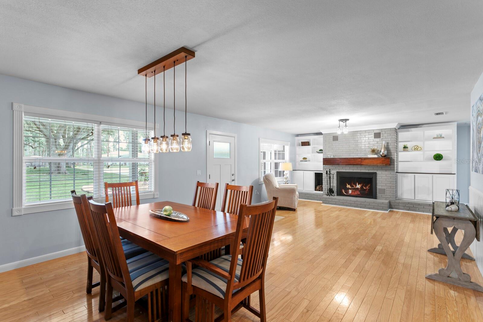 Views from dining room into living room