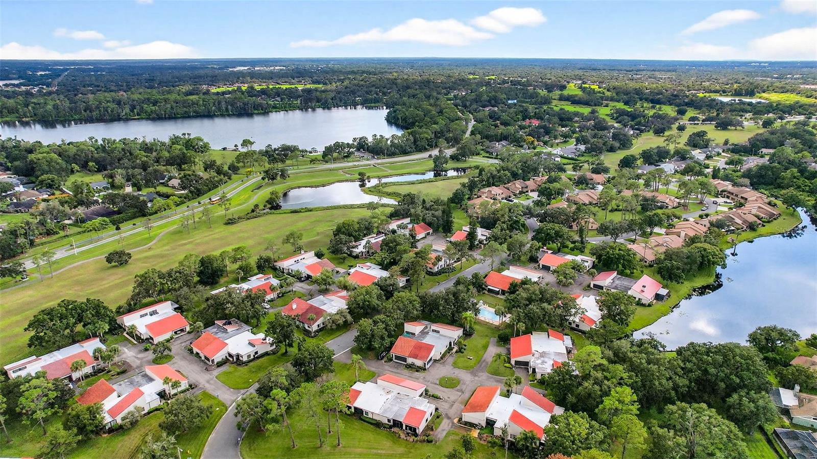 Aerial view of neighborhood