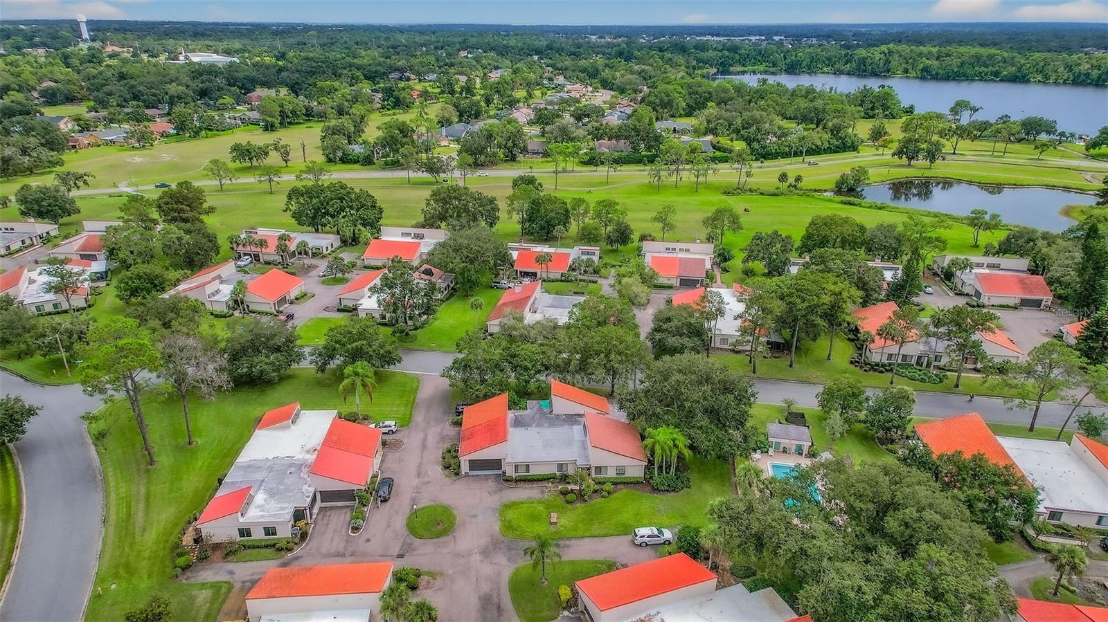 Aerial view of neighborhood