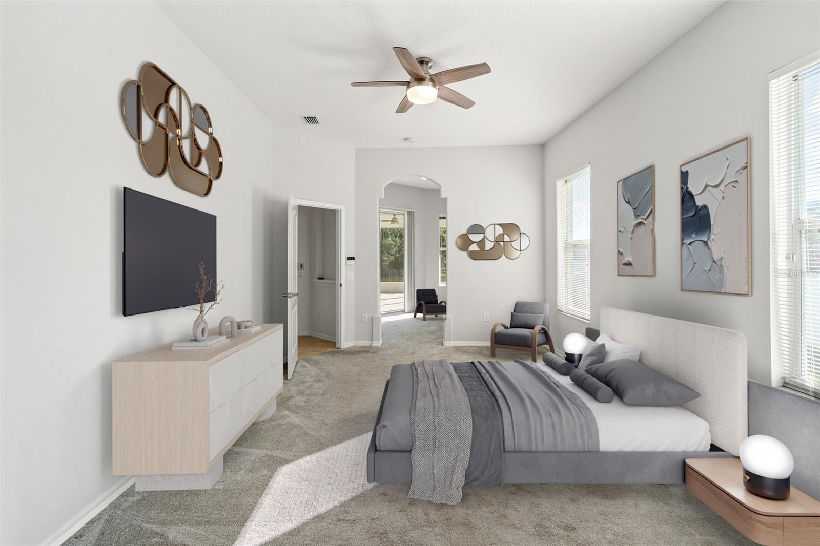 Primary Bedroom Staged