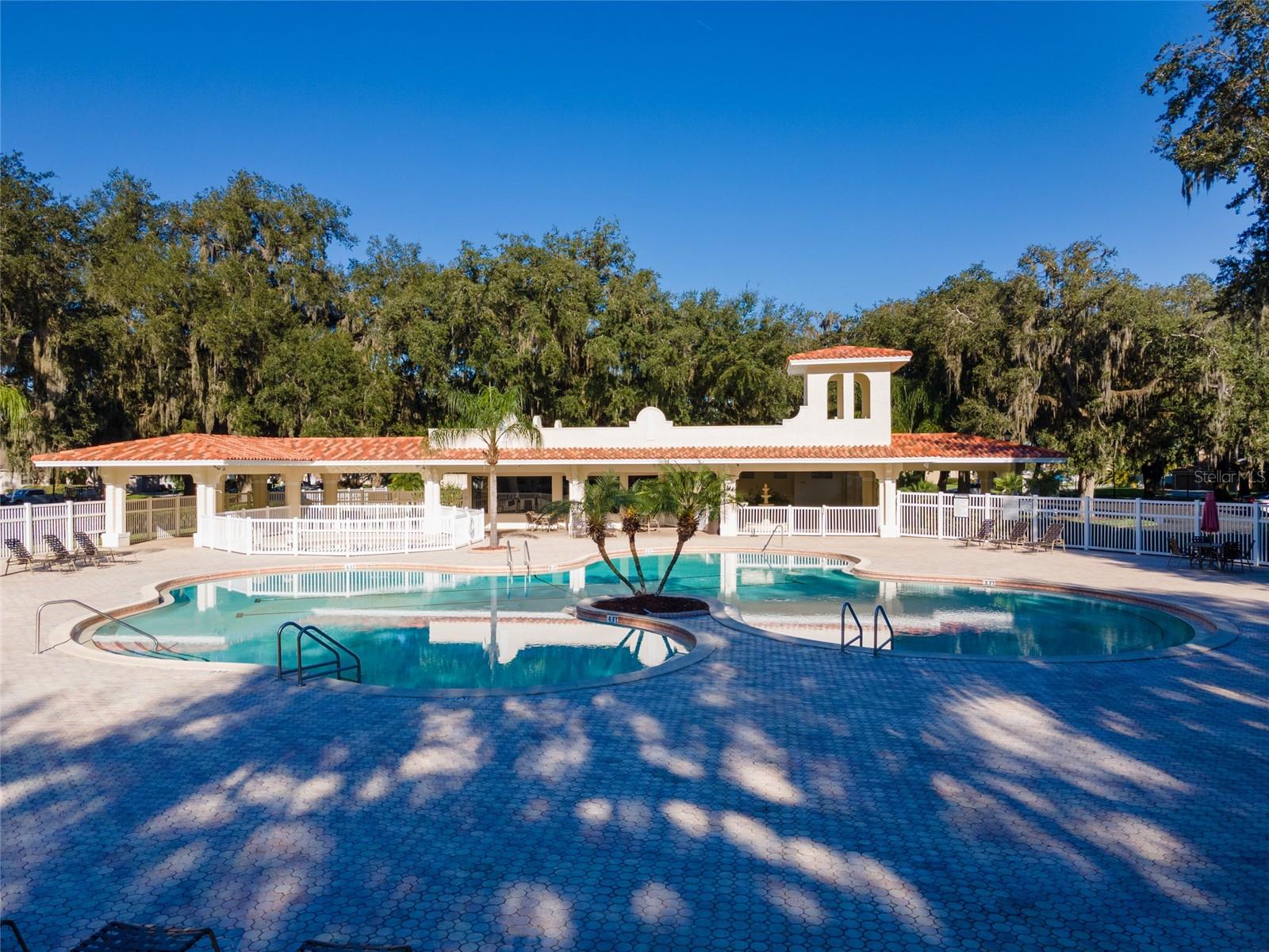 Full pool and clubhouse view