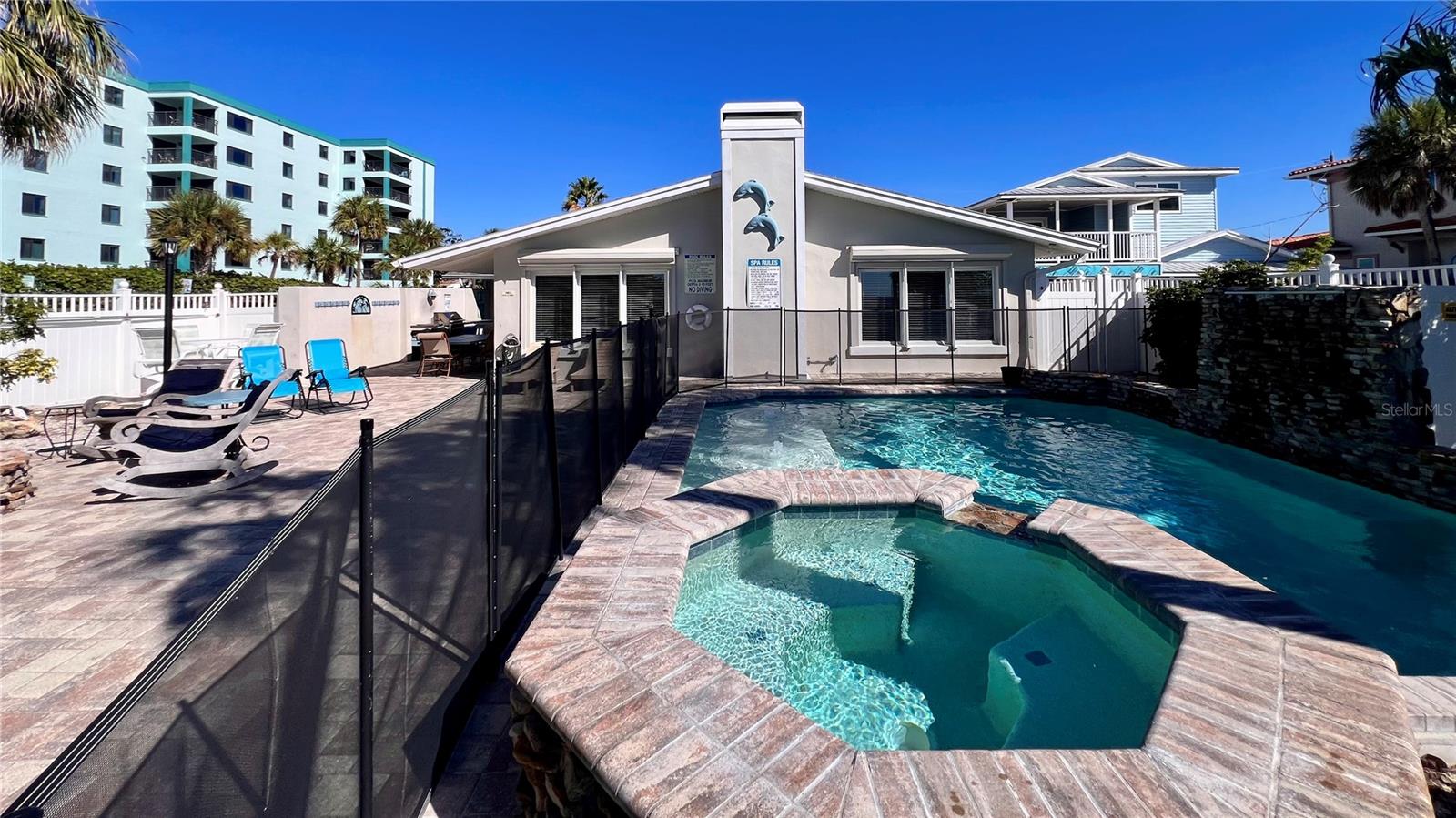 Rear of the house and pool