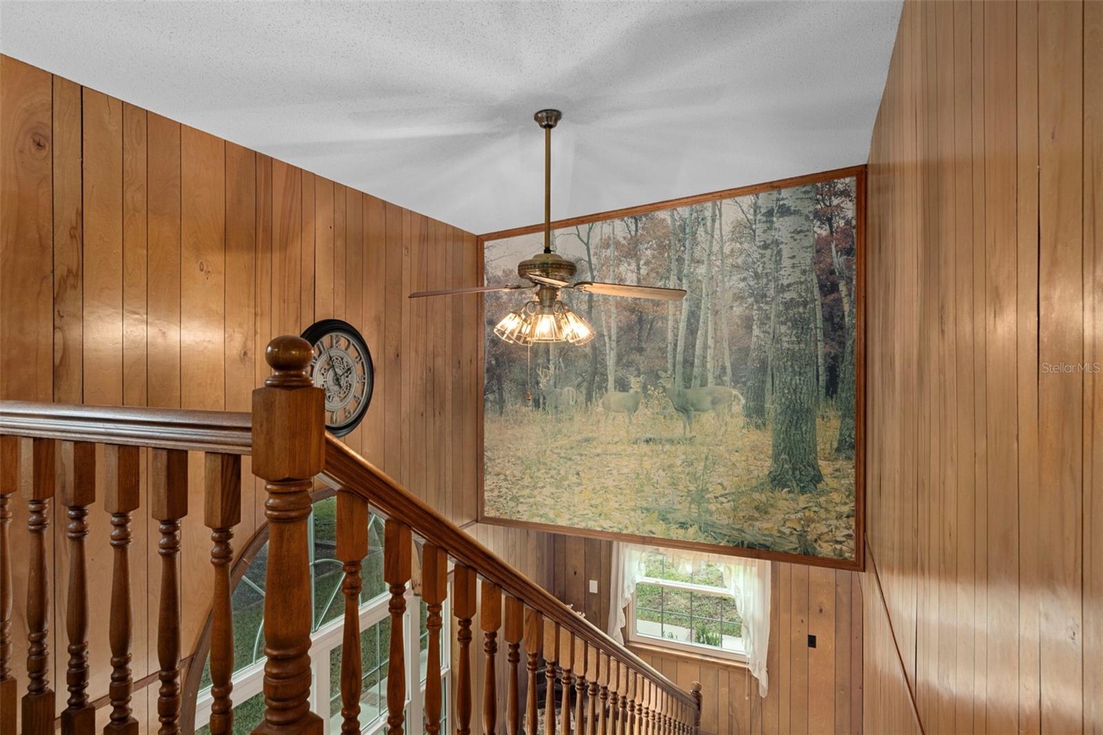 Mural showing wildlife above entry