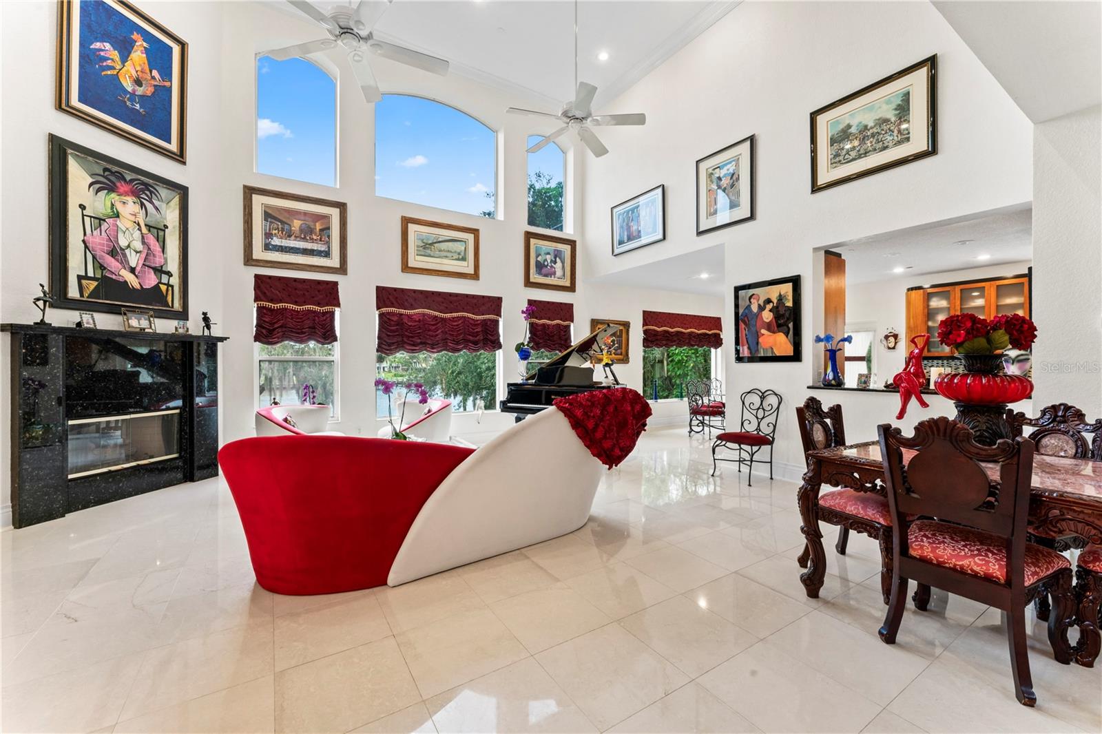Living Room With Fireplace