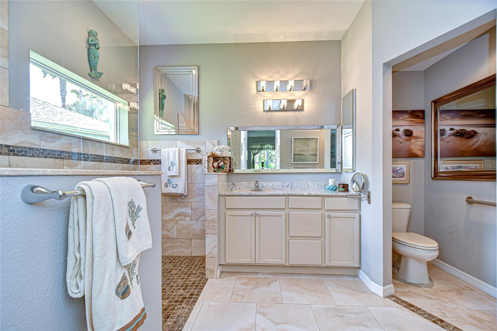 Primary Bath with zero entry shower