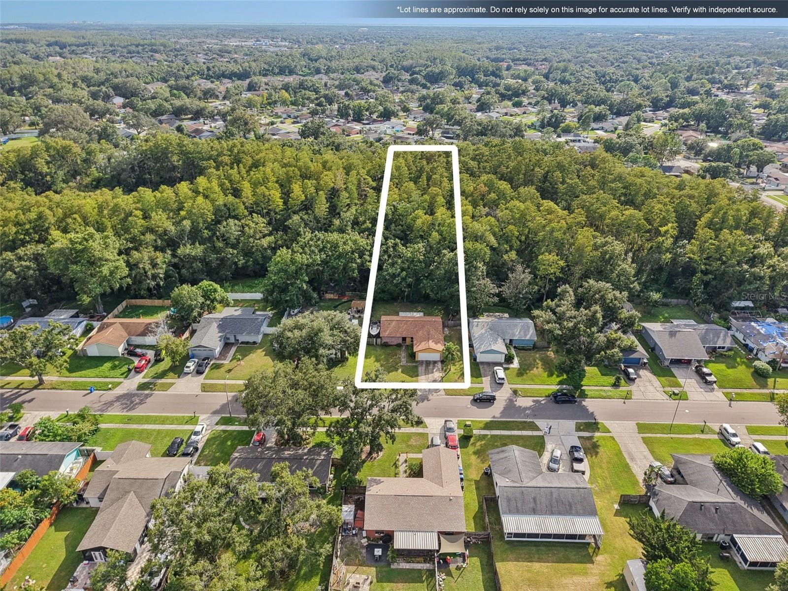 General outline of lot boundaries