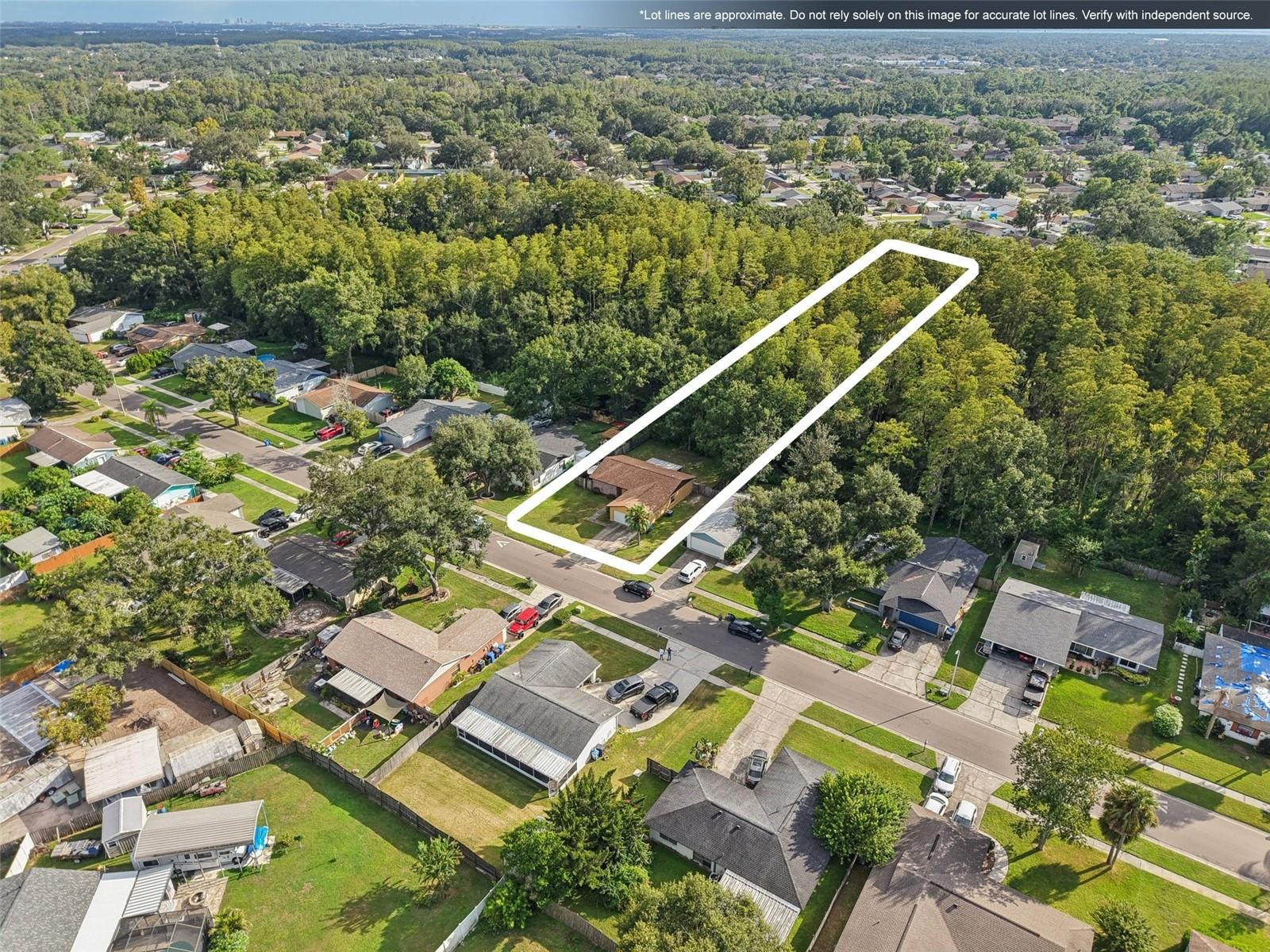 General outline of lot boundaries