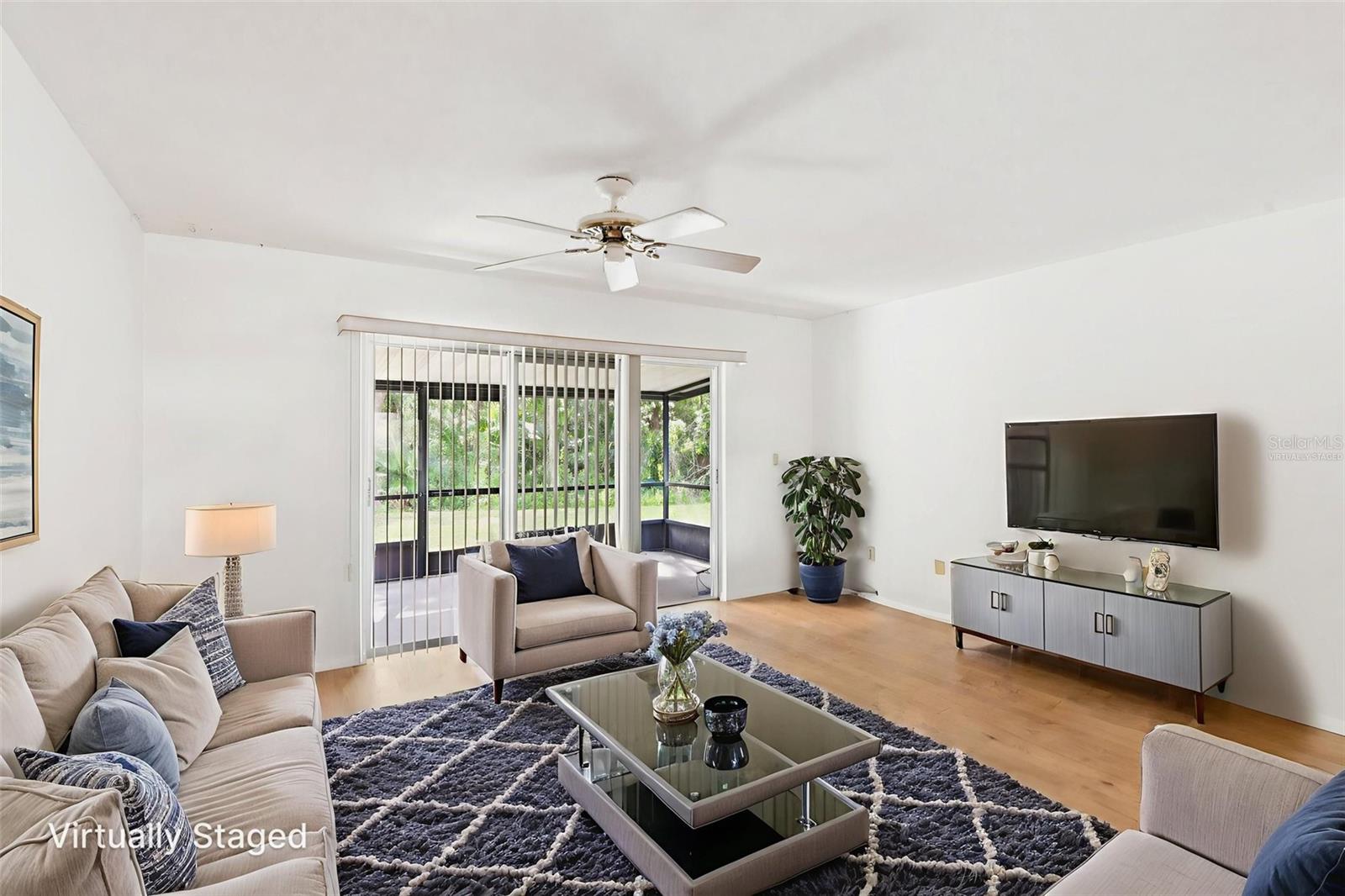 Virtually staged living room