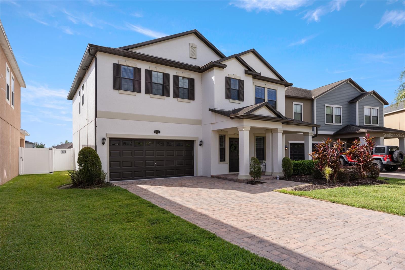 Generously sized driveway with pavers