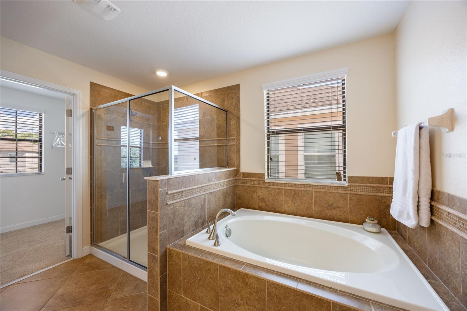 Primary Bathroom with Garden Tub and Separate Shower