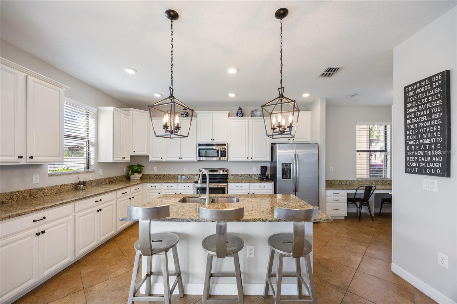 Updated Pendant Lighting Over Kitchen Island