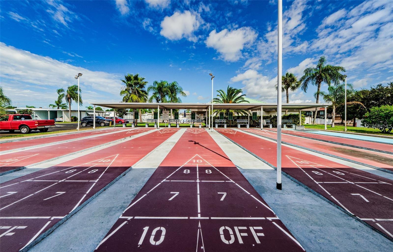Shuffleboard next to clubhouse