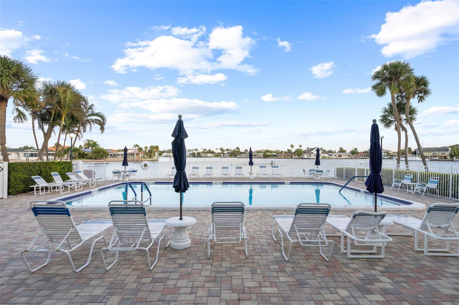 Community pool- one of the best places to watch dolphins.