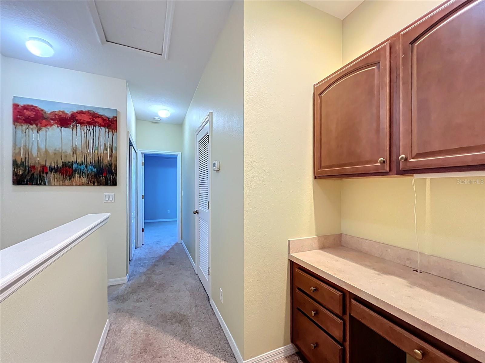 Built in desk area in hallway upstairs