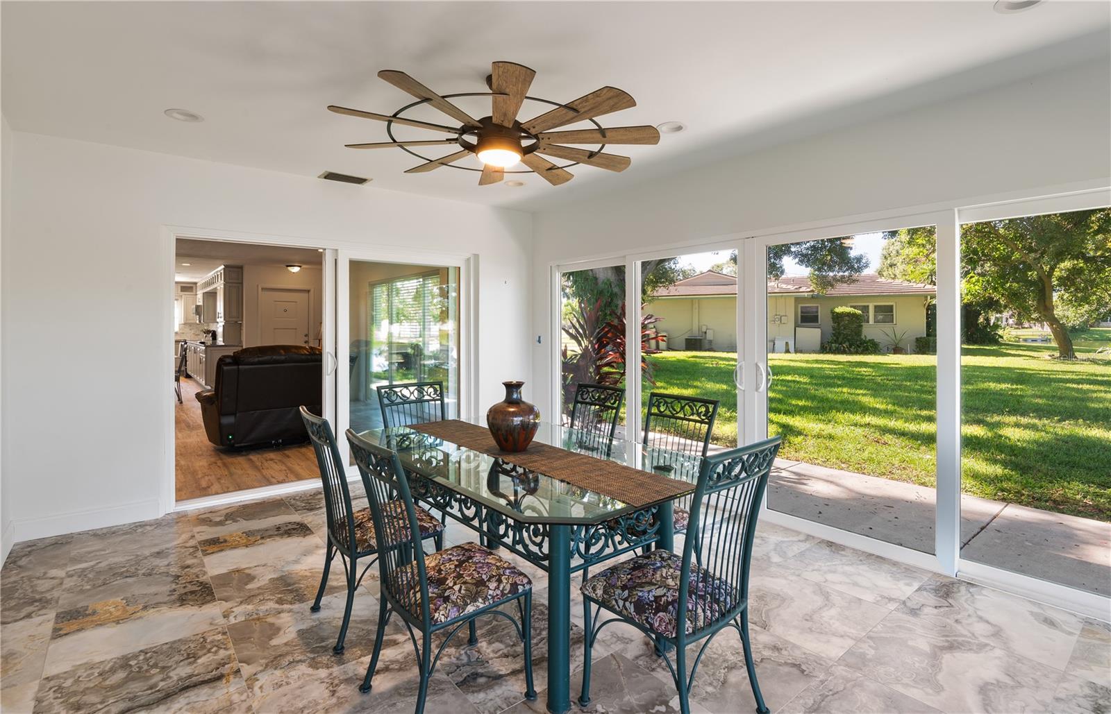Amazing lakefront sunroom