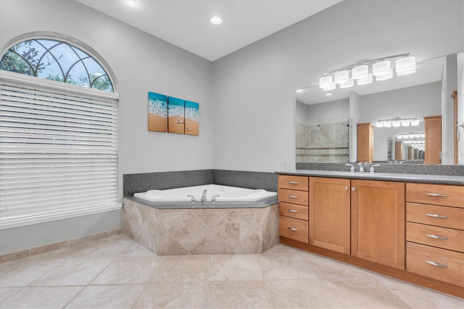 Primary bathroom with jetted tub