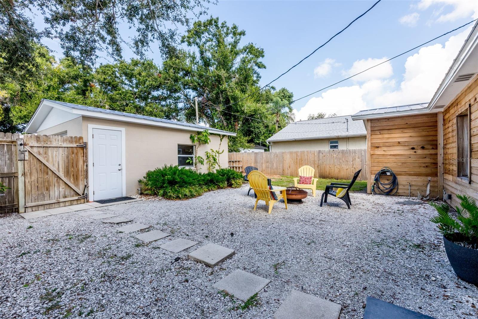 Back yard and Garage