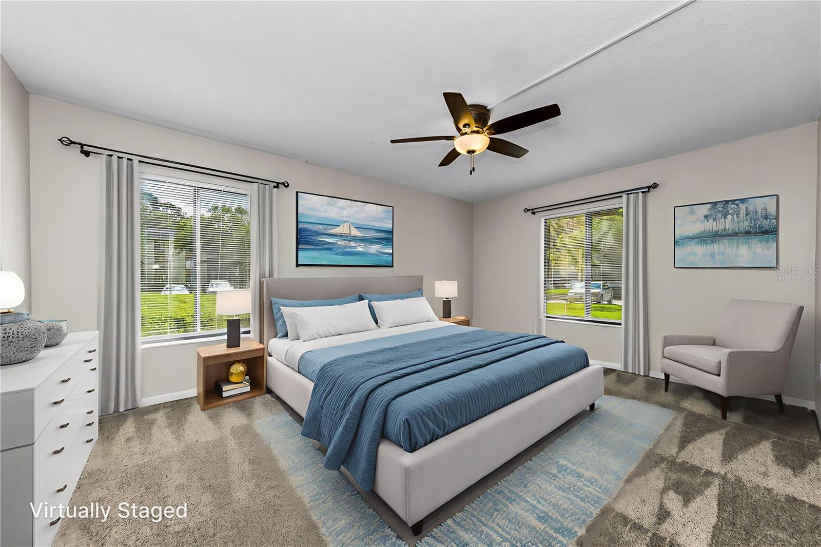 Virtually Staged Primary Bedroom