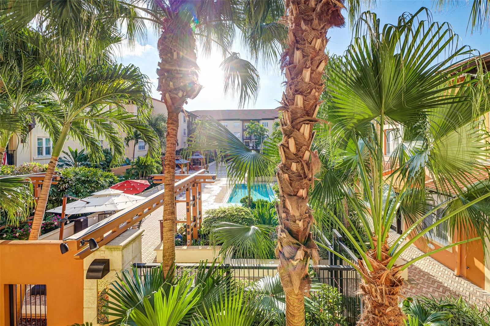 Pool/Courtyard view from the units balconyi
