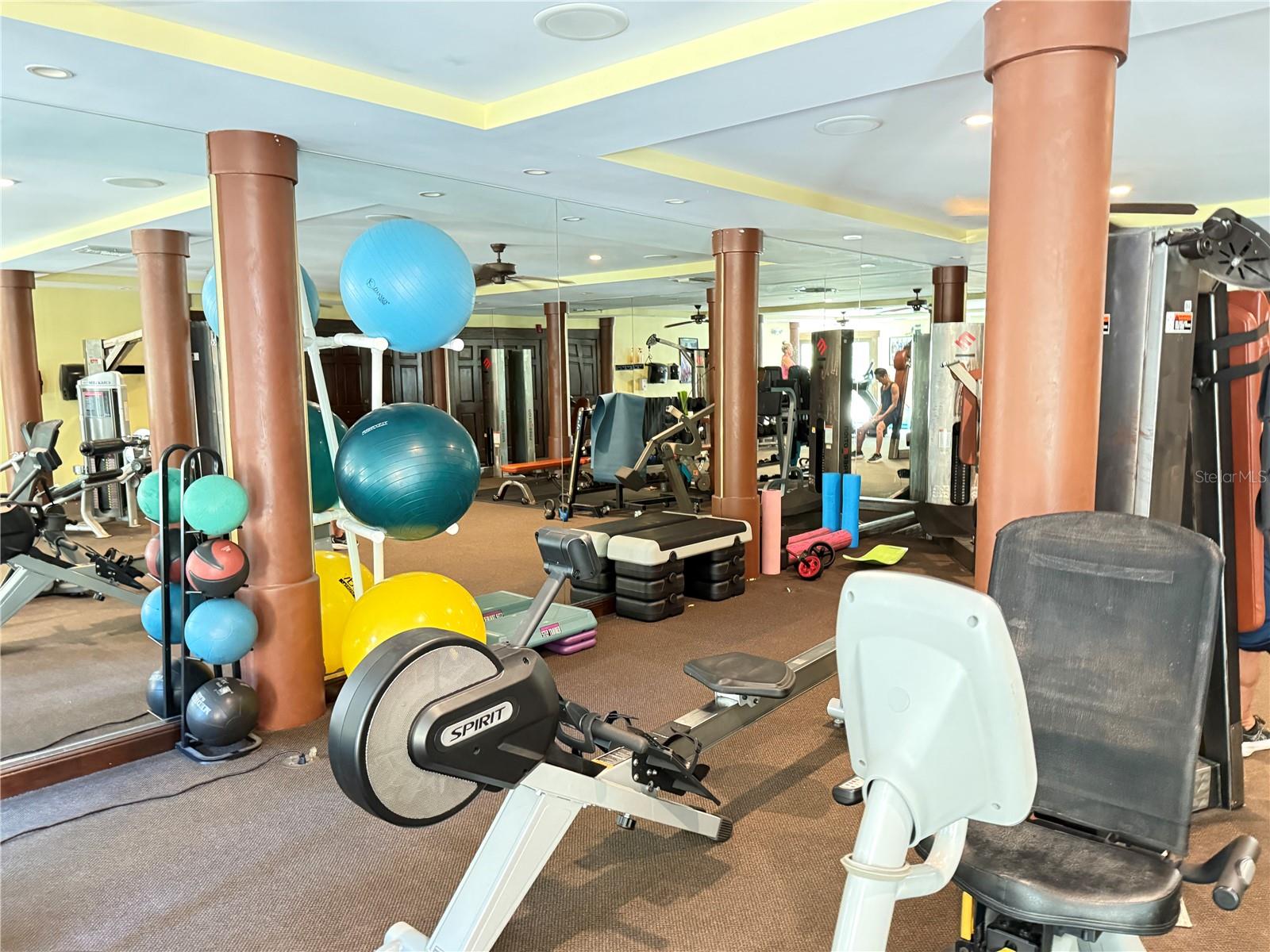 Exercise room located just off the courtyard