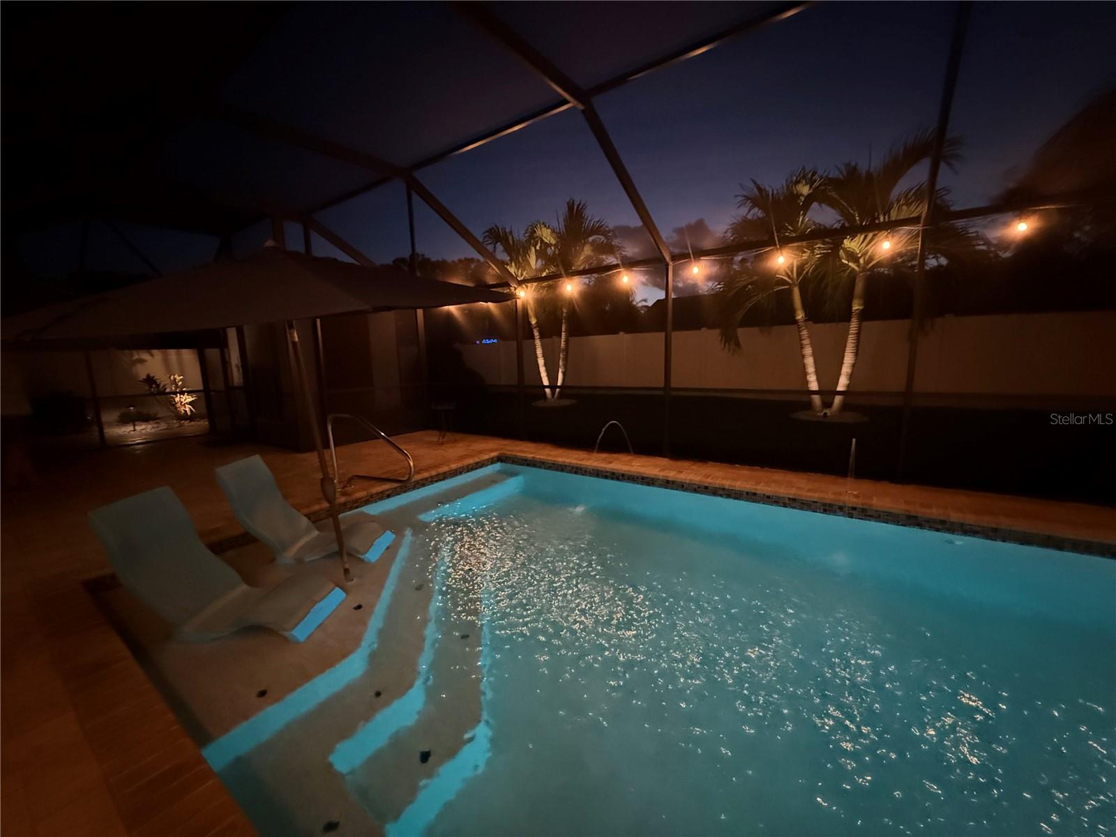 Outdoor pool lighting