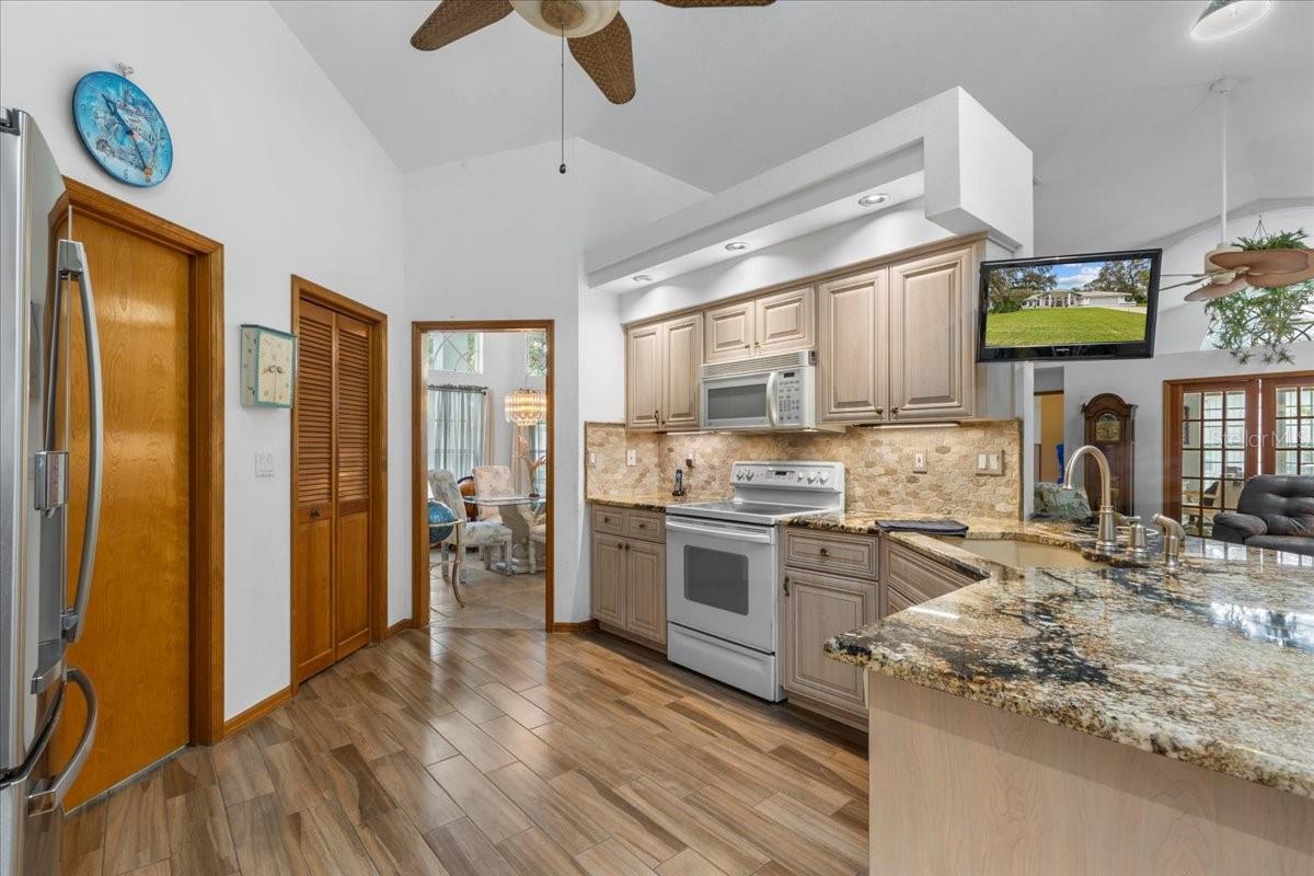 Kitchen with granite countertops