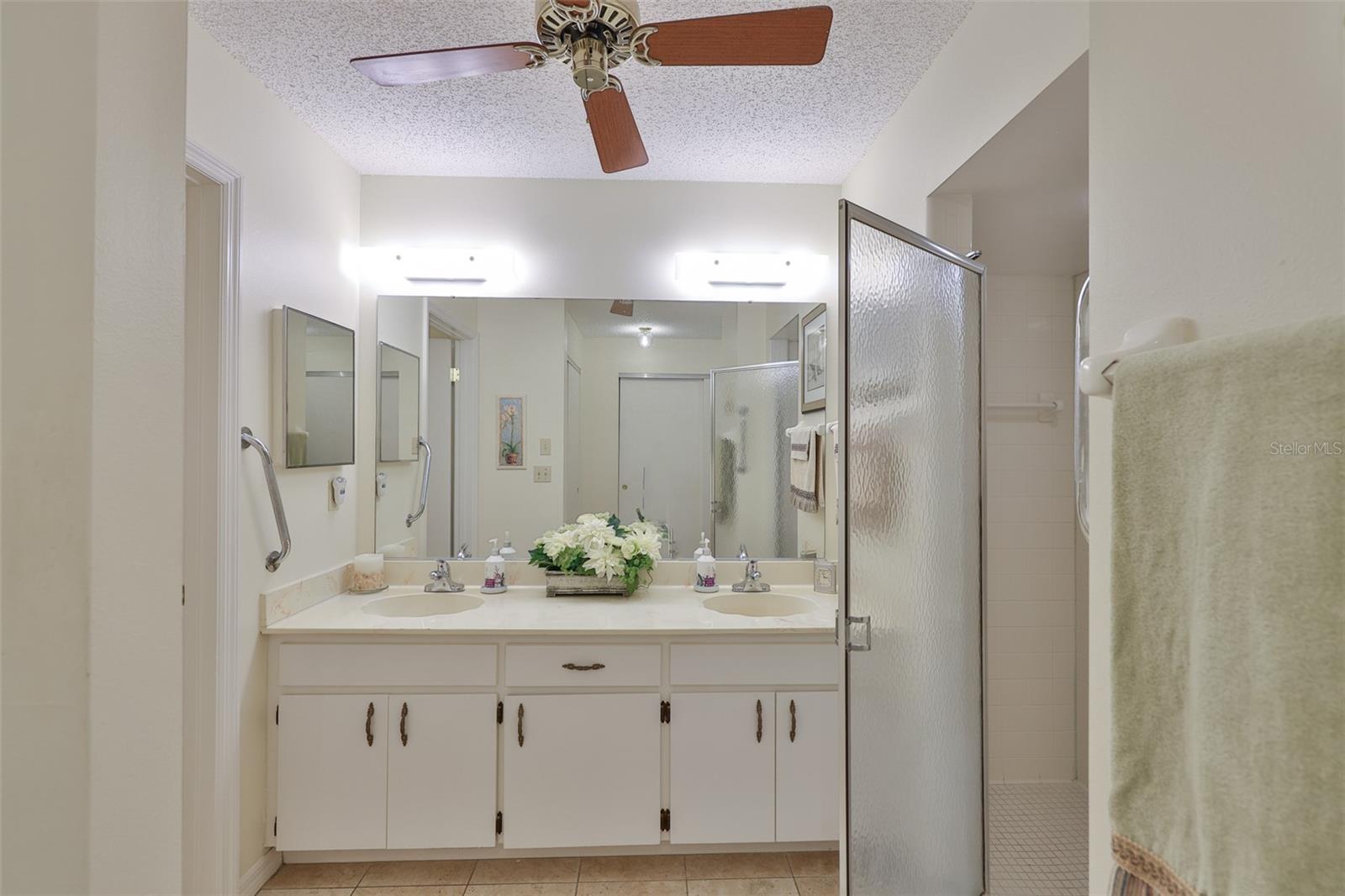 Double Bowl Sink in Primary Bathroom