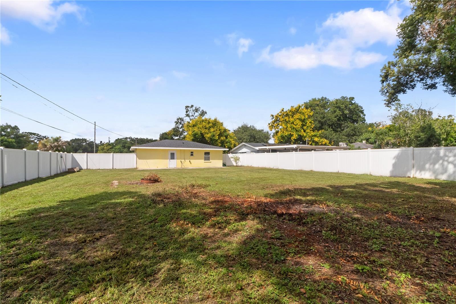 completely fenced in creating a private backyard