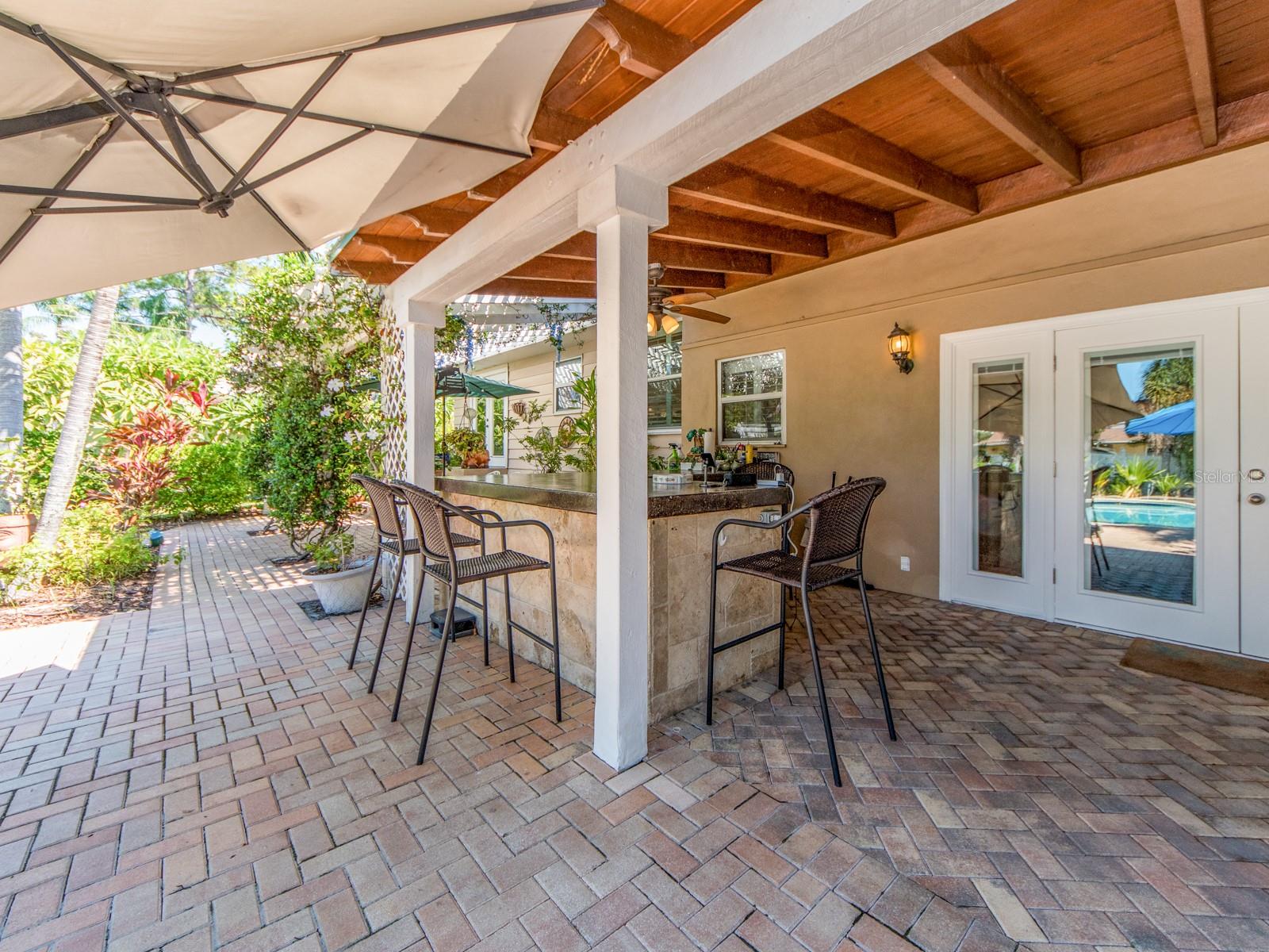 Pavered covered patio
