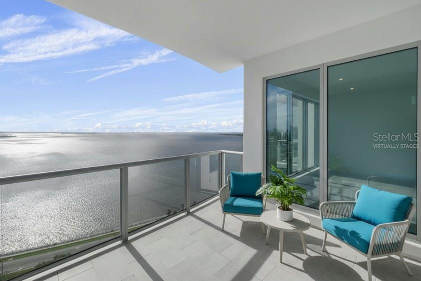 Virtually staged covered terrace