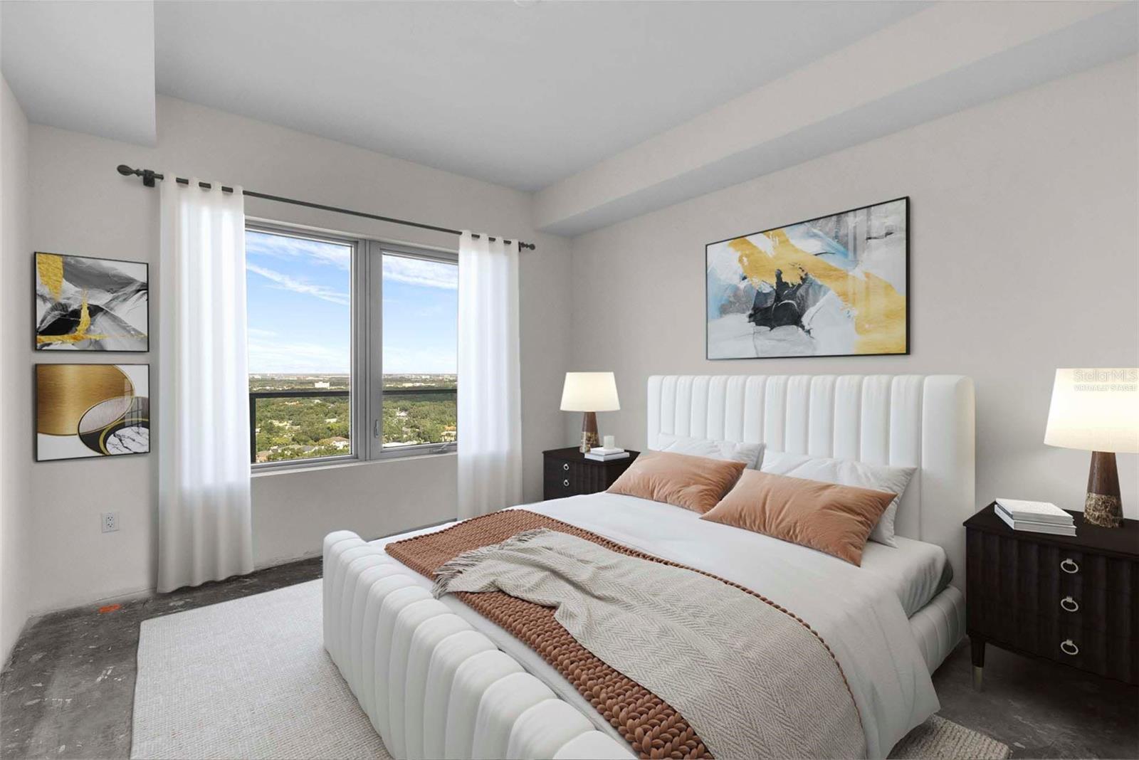 Virtually Staged secondary Bedroom