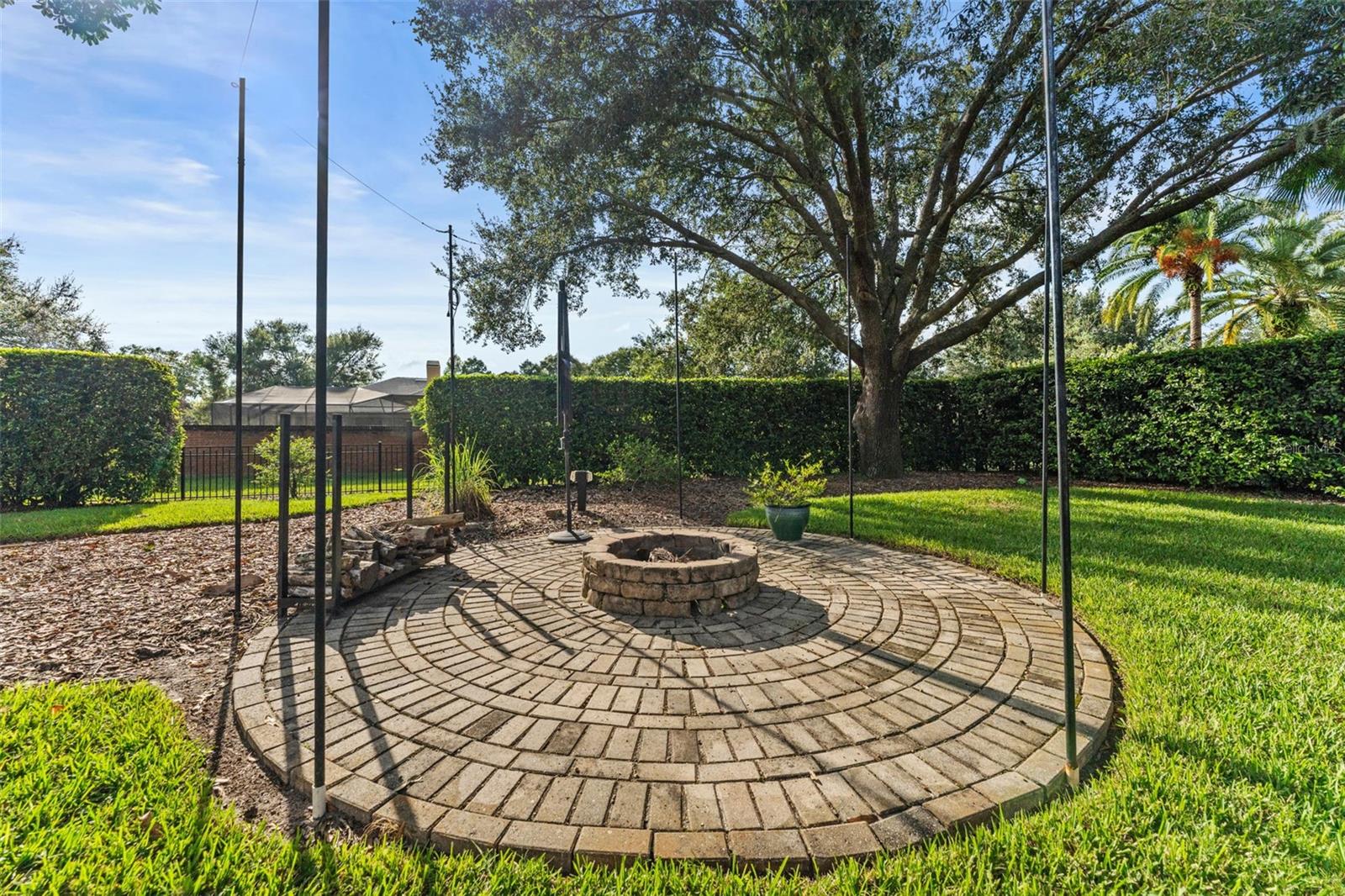 Brick Fire Pit with Lighting and Electric