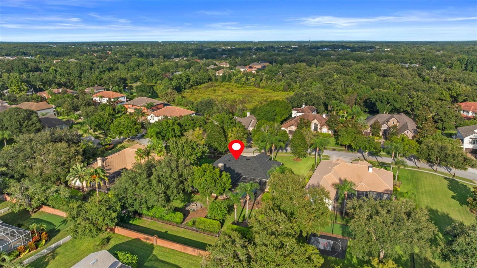 Privacy surrounds this lovely home