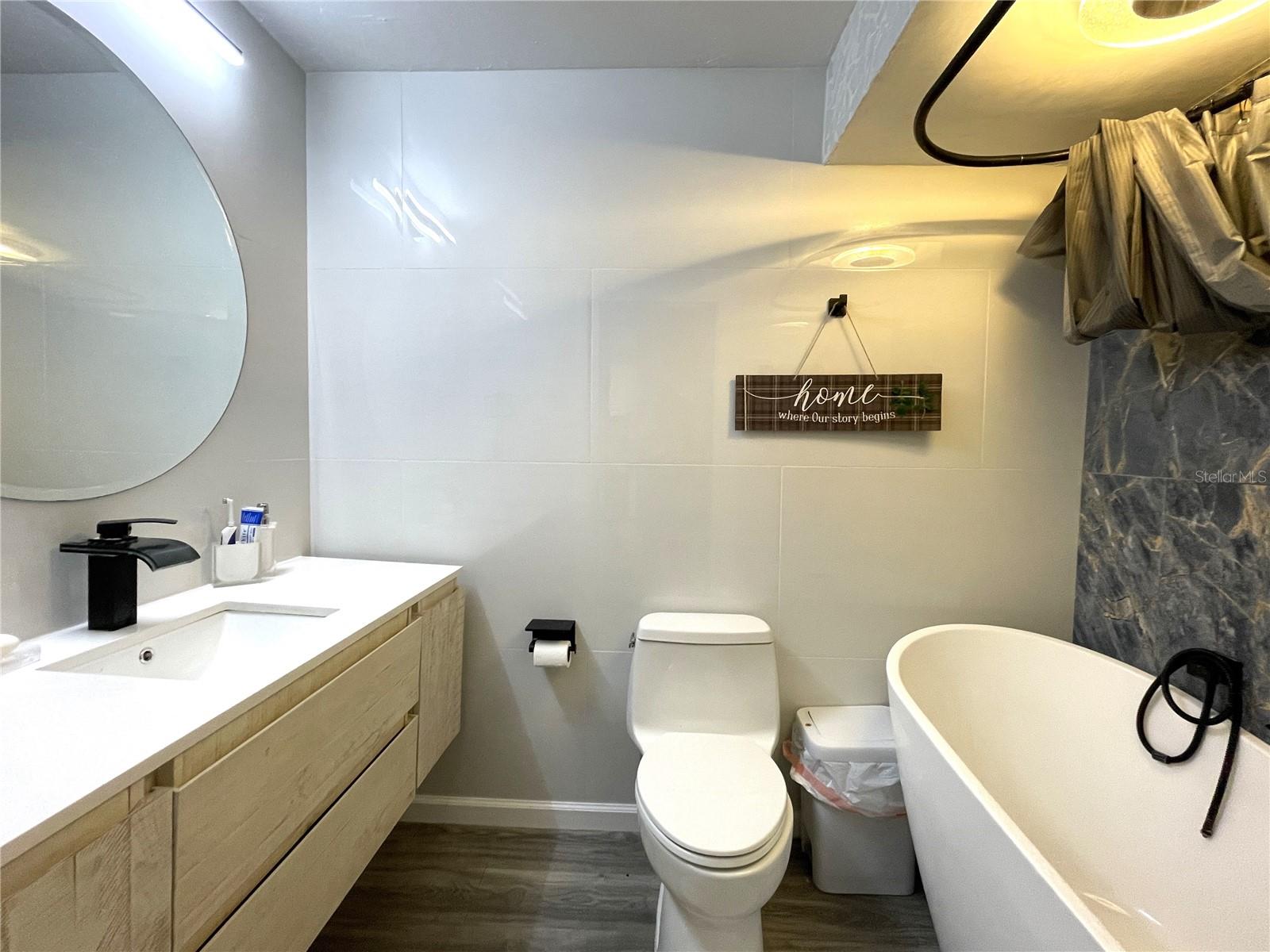 Modern updated bath