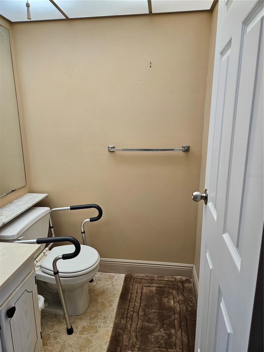Half bathroom with new door