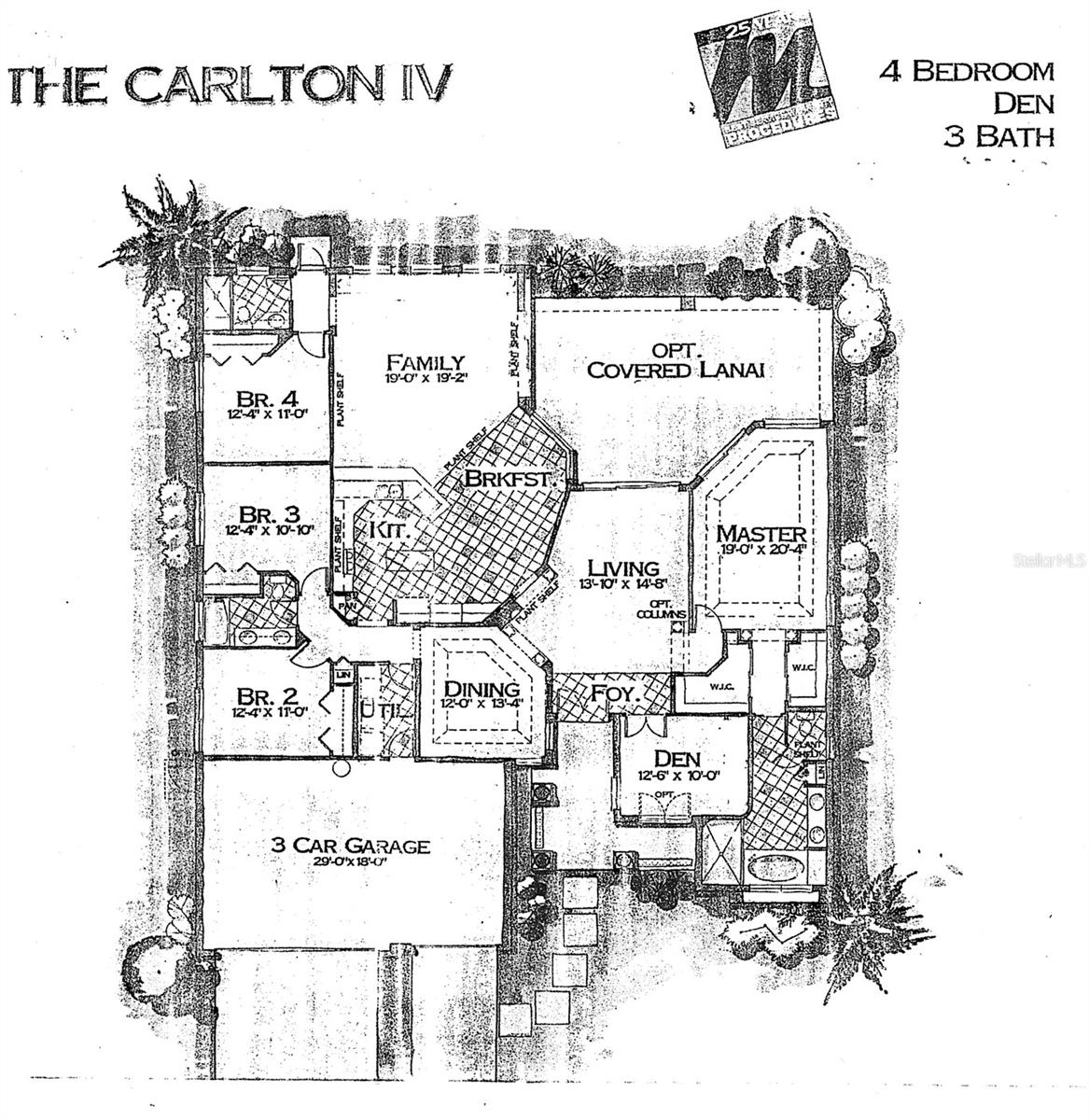 Builder's Layout with room dimensions