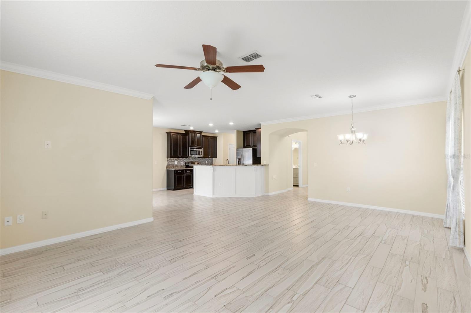Open concept floor plan