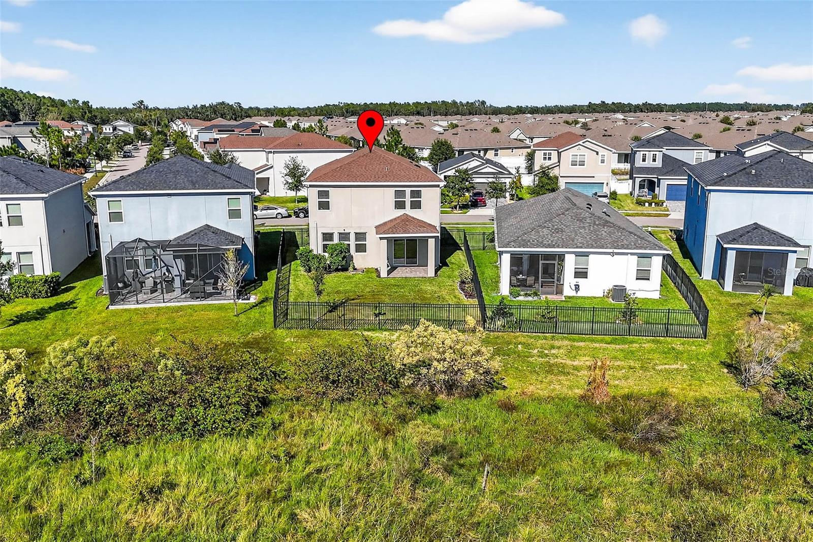 Fenced in large yard & great views.