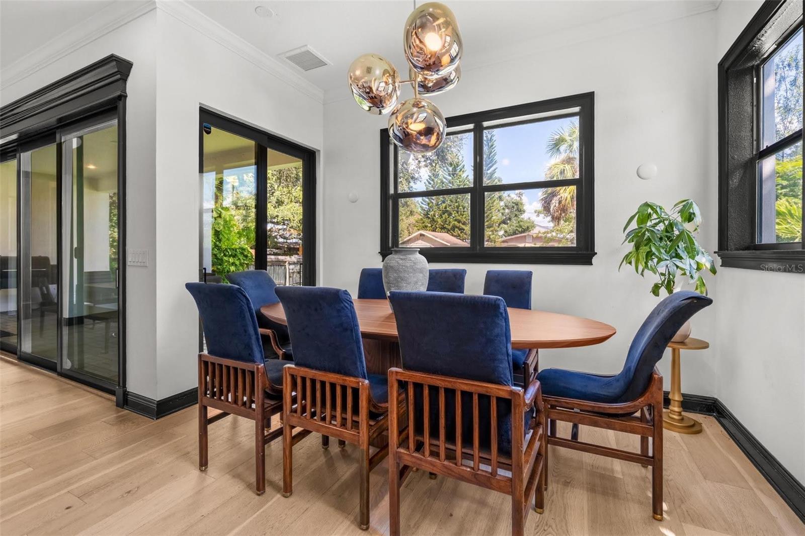 Large Cafe-Dining Nook w/ Designer lighting.