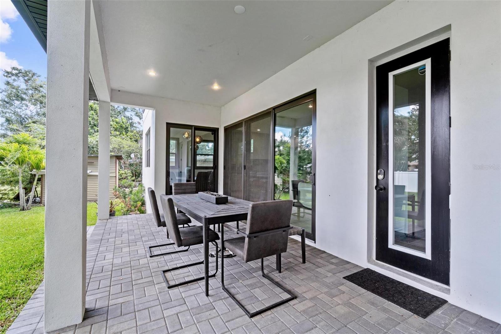 Covered lanai with hook-ups for outdoor kitchen.