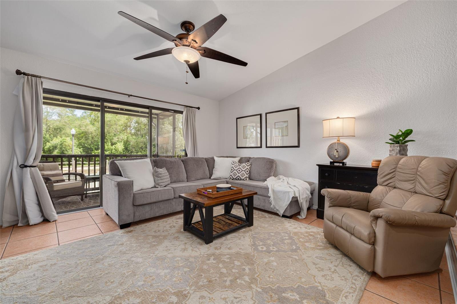 Living Room with Soaring Ceiling